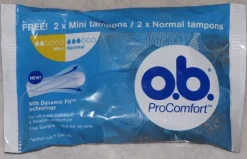Tradera Övriga Skönhetsprodukter<4 st tamponger ob pro comfort 2 x mini + 2 x normal NY dynamisk passform O.b.