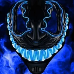 Tradera 2 st Venom Masker Blå LED - Halloweenmask (NY)^ Maskeradkläder