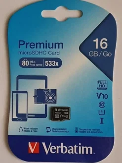 Tradera Mobiltillbehör<1 st Verbatim Premium 16Gb Micro-SDHC Minneskort klass 10 - 914-2