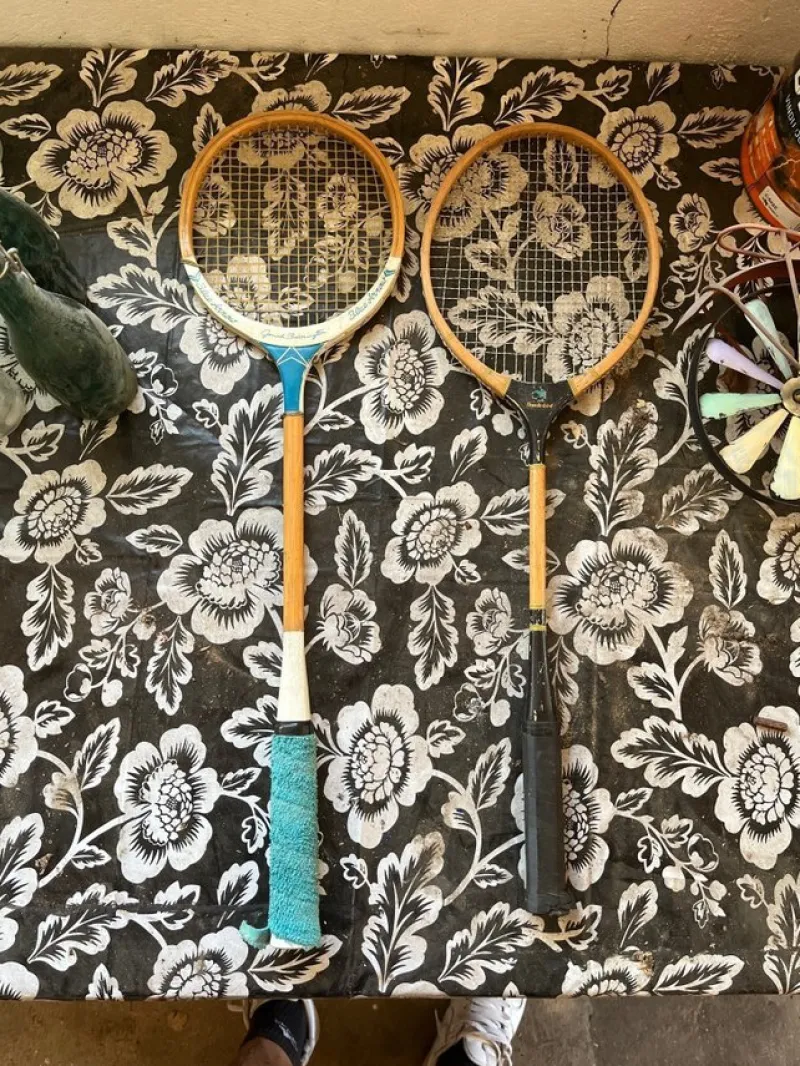 Tradera Badminton<2 st. Vintage Badminton Rackets Blue Arrow Jonah Barrington