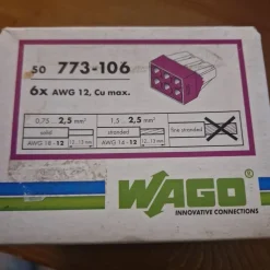 Tradera 50 st WAGO 773-106 Kabelsko> Elinstallation