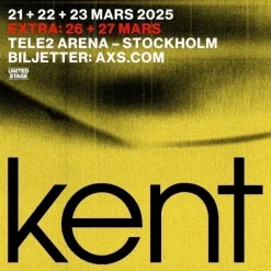 Tradera 2 Ståplatsbiljetter - Kent, onsdag 26 mars 2025 (OBS säljer 2 biljetter till)> Konserter