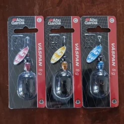 Tradera Fiske<3 Stycken Abu Garcia Väspan Röd Gul Blå 8 g Styck