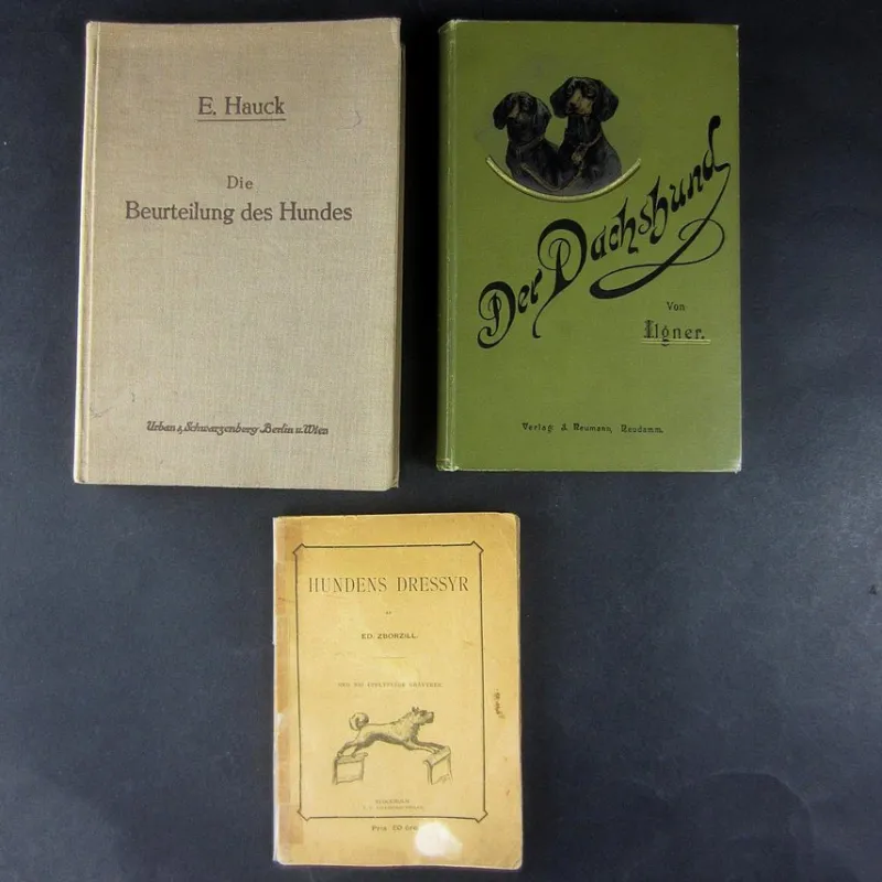 Tradera 1891-1929. Tre Böcker om Hundar> Antik Litteratur