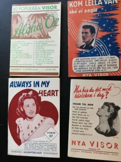Tradera 4 vis häften från 1930/40-talet, Hur har du det med kärleken idag, Kom lella vän> Musik, Visor & Vistryck