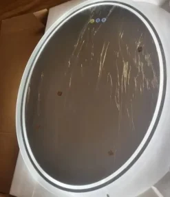 Tradera Smink<60 x 80 cm 24W oval väggmonterad badrumsspegel med LED-bakgrundsbelysning