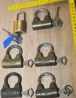Tradera ABLOY hänglås 6 stycken, olika skick> Lås & Larm