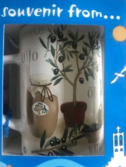 Tradera Aegean art Souvenir grekisk oliv träd mugg, ny> Keramik & Porslin, Utländskt