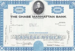 Tradera Aktiebrev 1969 Chase Manhattan Bank USA David Rockefeller^ Övrigt Mynt & Sedlar