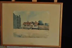 Tradera Akvarell Henry Reuterdahl Johannesplan hörnet tunnelgatan klockarboställe^ Måleri