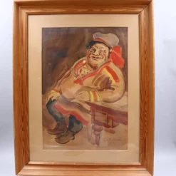 Tradera Akvarell, Sameporträtt, ALVAR OUTAKKA, Signerad, 1944^ Måleri