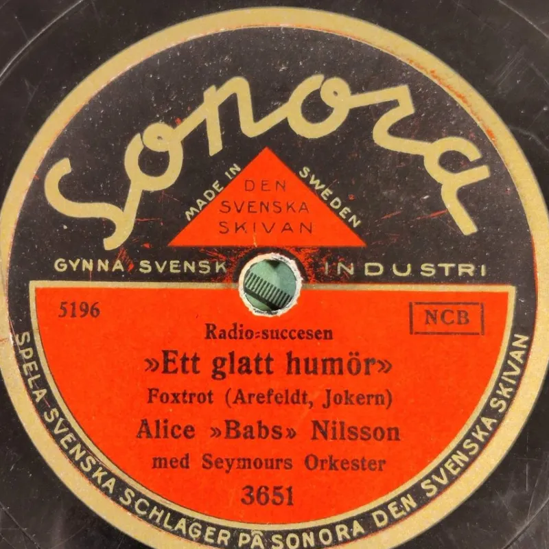 Tradera Alice Babs - Ett Glatt Humör / Vårat Gäng (Gängets Signaturmelodi) 78a VG 1940^ Stenkakor