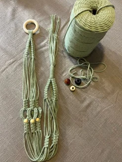 Tradera Krukor & Odlingssystem<Ampel lindblomsgrön makramé hantverk