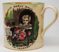 Tradera Antik gammal mugg England keramik> Antikviteter