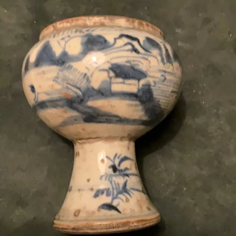 Tradera Antik kinesisk / asiatisk blåvit porslins vas> Orientalisk Konst & Porslin