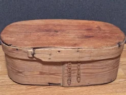 Tradera Antik Svepask Gammal oval träask Allmoge> Allmoge