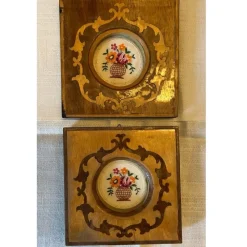 Tradera Antika handgjorda träramar med intarsia^ Ramar