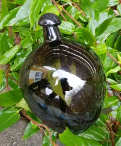 Tradera Antikt glasflöte - glass float - fiskekula i grönt glas 1800-1900 tal> Allmoge