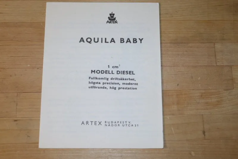 Tradera Aquila Baby / Artex Bruksanvisning (R10)^ Modellmotorer