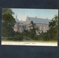 Tradera Nordiska Länder<Arreskov I Fyen Vackert färgkort sänt till Sverige 1909