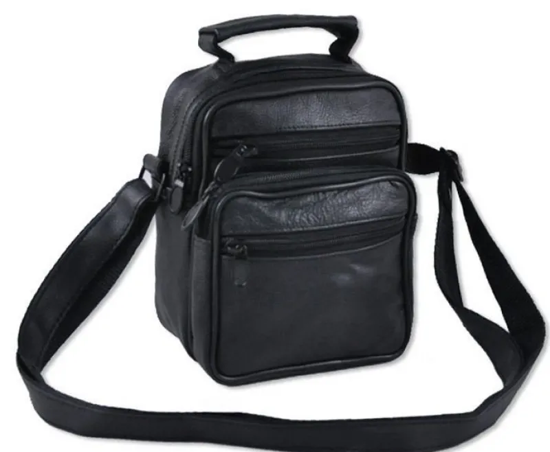 Tradera axelväska väska axel resa svart fickor ficka unisex dam herr rem mobil plånbok> Väskor