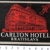 Tradera Kuriosa<Bagageetikett Carlton hotel, Bratislava Tjeckoslovakien hotell