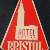 Tradera Kuriosa<Bagageetikett hotel Freysz Bristol, Strabourg Frankrike hotell