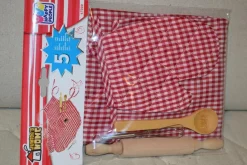 Tradera Bagarset 5 st Delar Kök Barn m. Kavel, Vispl, Slev, Förkläde Matlagning Ny> Utklädnad & Rollek