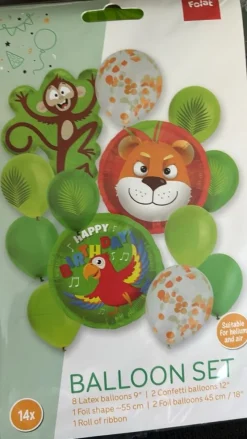 Tradera Ballongset Djungeltema 14st> Barnkalas