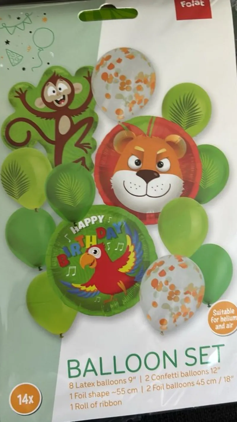 Tradera Ballongset Djungeltema 14st> Barnkalas