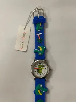 Tradera Barnklocka/ Blått armband med krokodiler^ Barnklockor