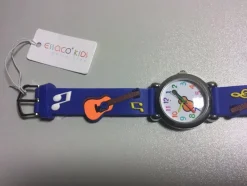 Tradera Barnklocka/ Blått armband med gitarrer^ Barnklockor