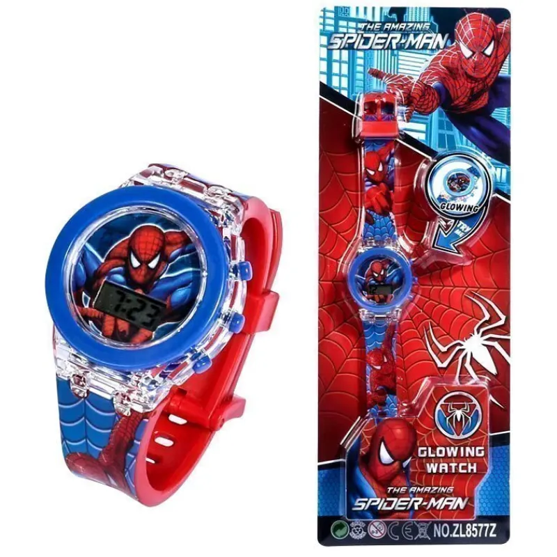 Tradera Barnklocka med lysande Spiderman-motiv^ Barnklockor