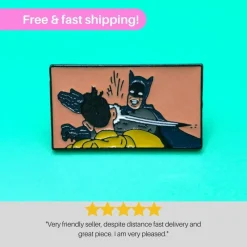 Tradera BATMAN SLAPPING ROBIN Enamel Meme Pin | My Parents Are Dead> Tygmärken & Pins