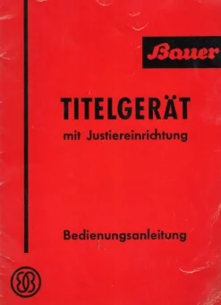 Tradera Bauer titelgerät mit justiereinrichtung (På tyska)^ Fotokameror