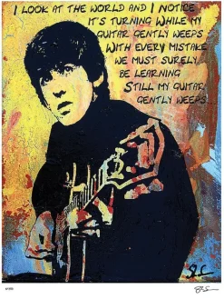 Tradera Beatles GEORGE HARRISON -When my 30x40cm. Numrerat konsttryck i begr. uppl.^ Posters