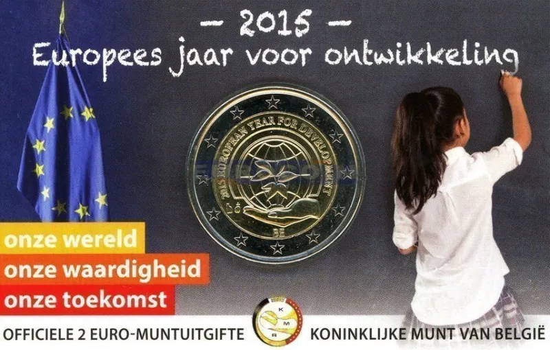 Tradera Belgien 2015 Europeiska utvecklingsåret BU^ Euromynt & Sedlar