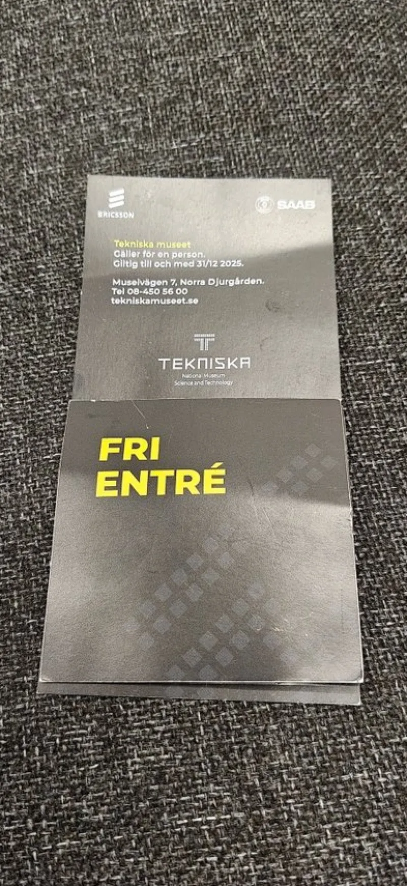 Tradera Biljetter Tekniska Museum Stockholm> Övriga Biljetter