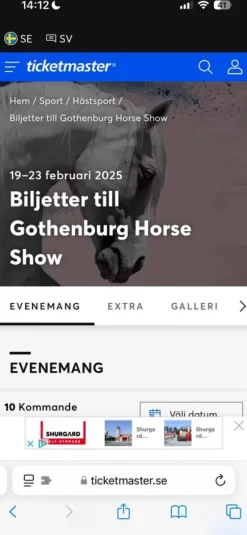 Tradera Biljetter till Göteborgs Horse Show> Sportevenemang