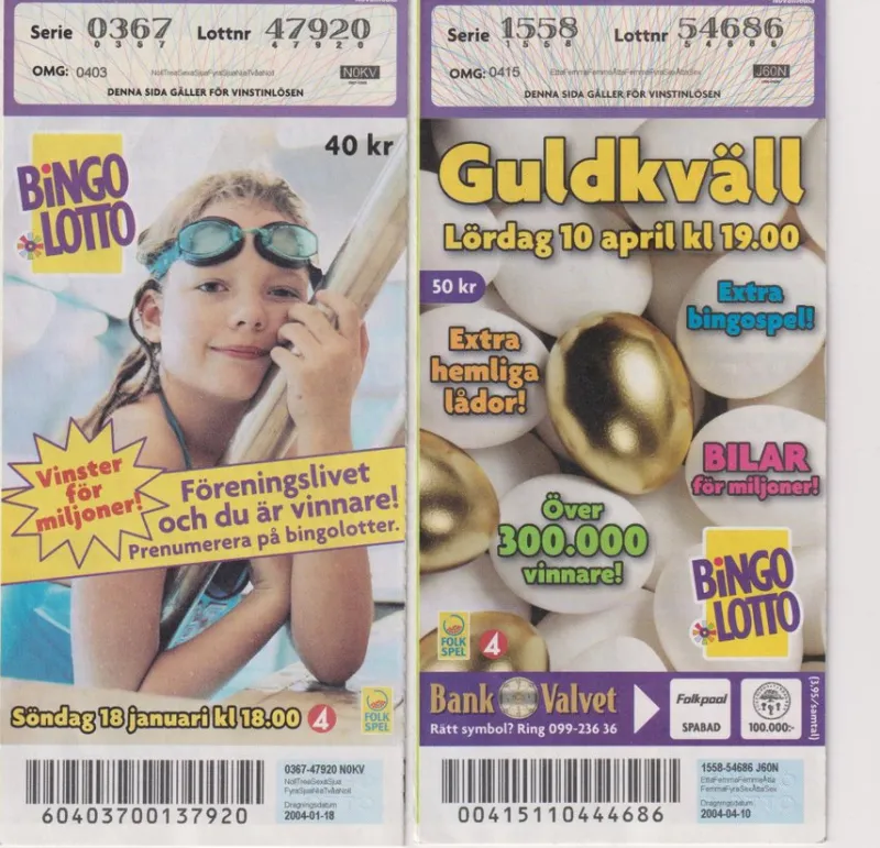 Tradera Bingolotter 5 st> Lotter & Lottsedlar