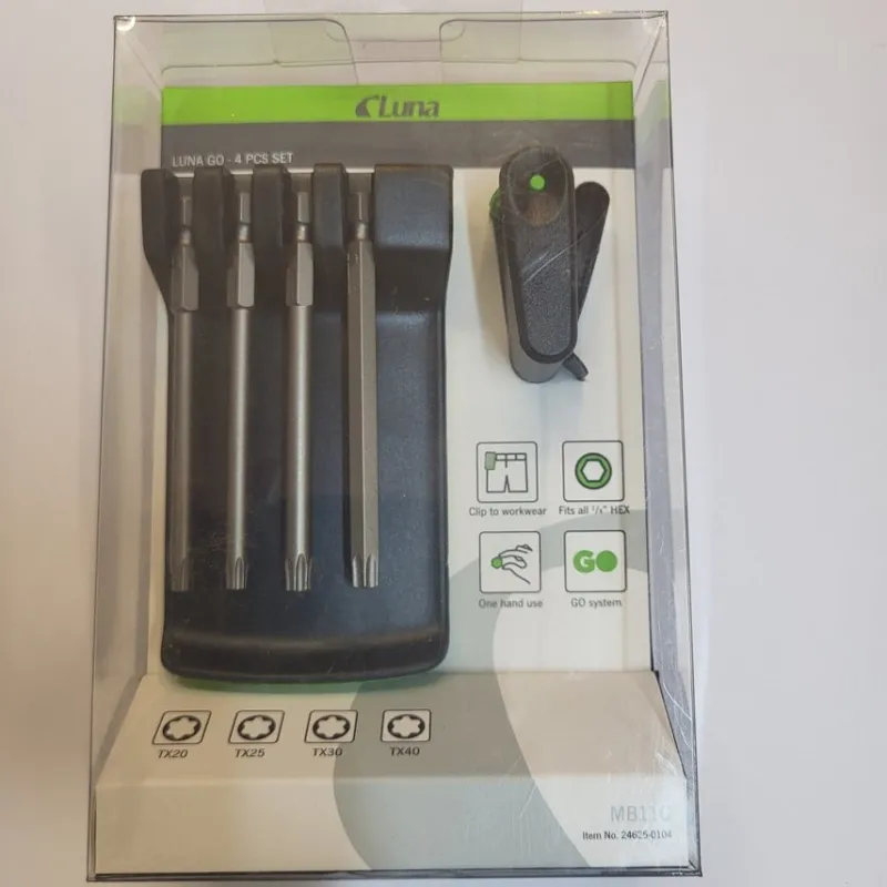 Tradera Bitsset Luna GO TORX MB11C, TX20, TX25, TX30 OCH TX40, + bältesclips, nytt> Maskiner