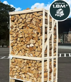 Tradera Björkved, 1,8 kubik, staplat. Torkad björkved - Fri hemleverans i hela Sverige^ Eld & Grill