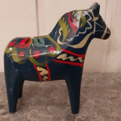 Tradera Blå Dalahäst 9,5 cm^ Dalahästar
