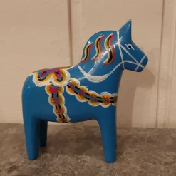 Tradera Blå Dalahäst 10,5 cm^ Dalahästar