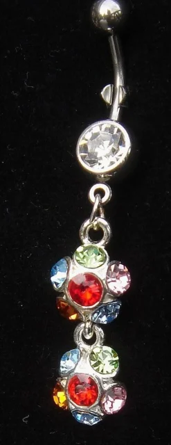 Tradera Piercings<BLOMMOR Piercing Navel böjd kirurgiskt stål m SMYCKE