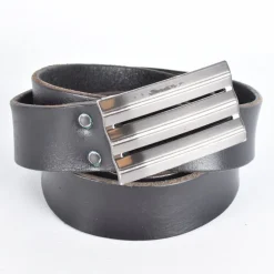 Tradera Bälte Skinn Läder Med Metallspänne Svart Herr stl 105> Bälten & Skärp