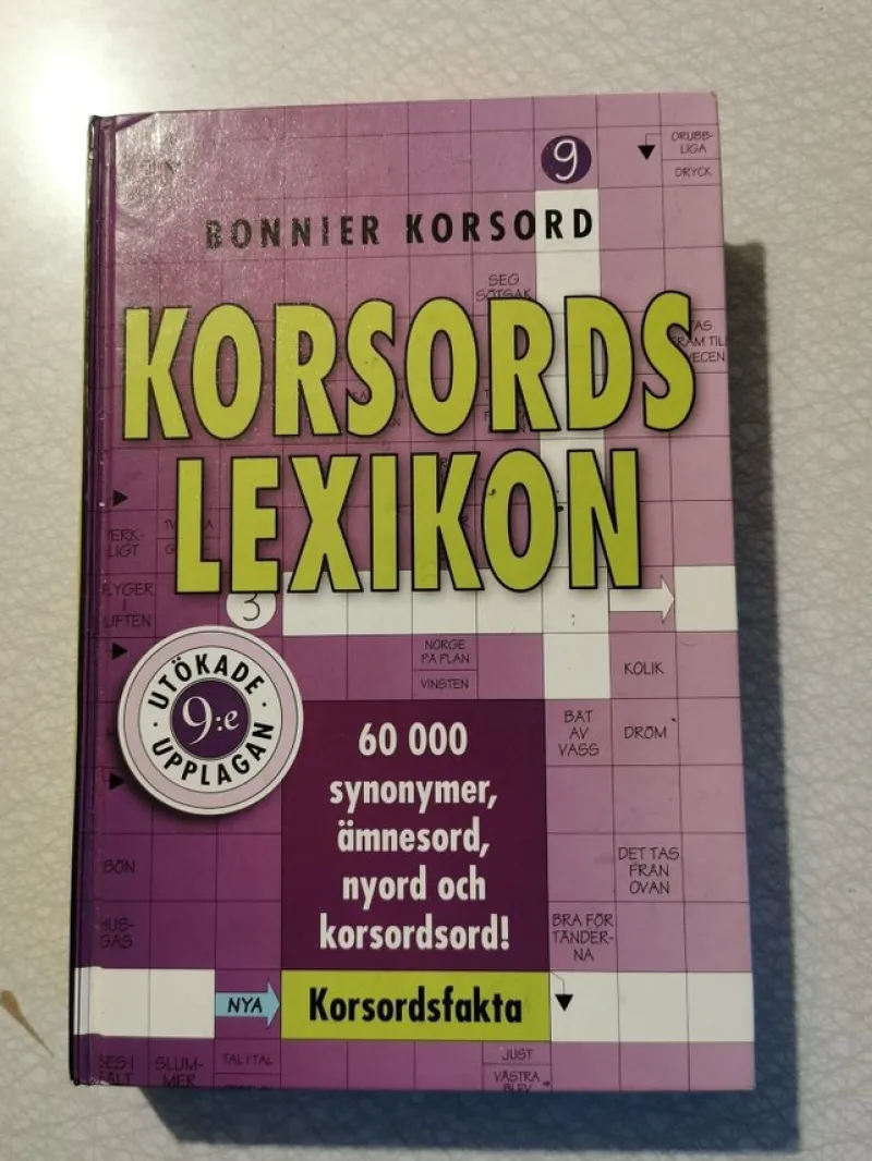 Tradera Bonniers Korsordslexikon 9:e upplagan> Korsord & Korsordsrelaterat