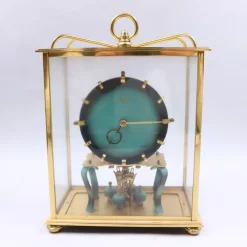 Tradera Bordsur, Kundo, Kieninger & Obergfell, Tyskland, Art Deco,Glas/Mässing, 1950-tal^ Klockor Till Hemmet