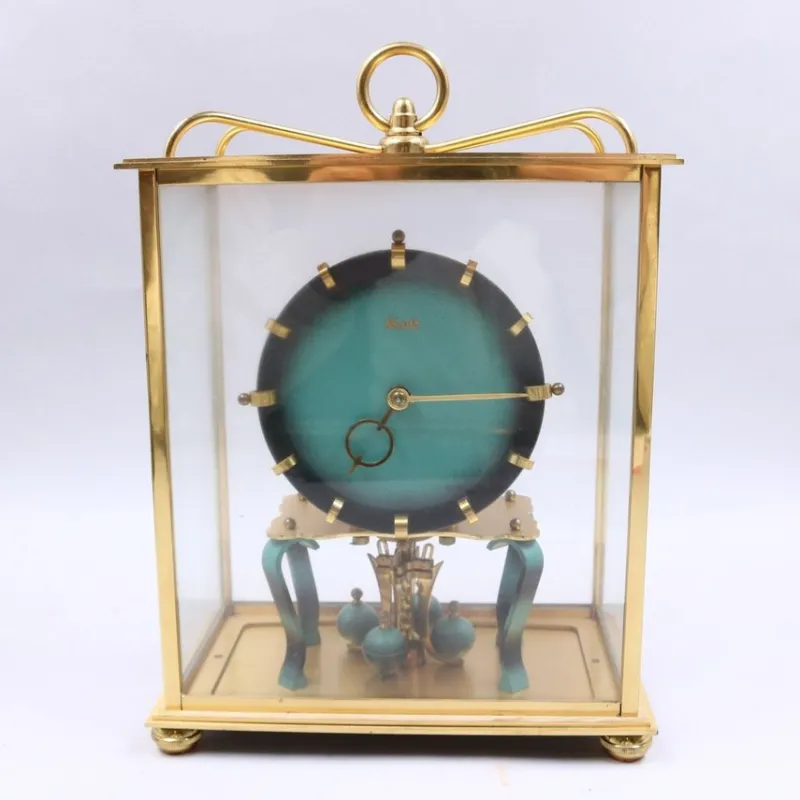 Tradera Bordsur, Kundo, Kieninger & Obergfell, Tyskland, Art Deco,Glas/Mässing, 1950-tal^ Klockor Till Hemmet