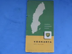 Tradera BP Vägkarta över Sverige - Vikbar karta från mitten av 1900-talet^ Bensinia